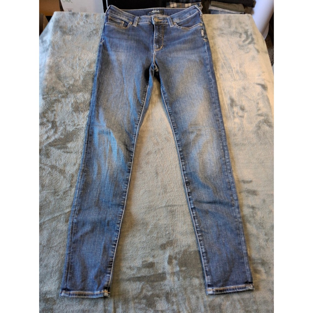 Silver Jeans Co Womens Mid Rise Skinny Jeans Medium Wash Denim Blue Size 29 x 29